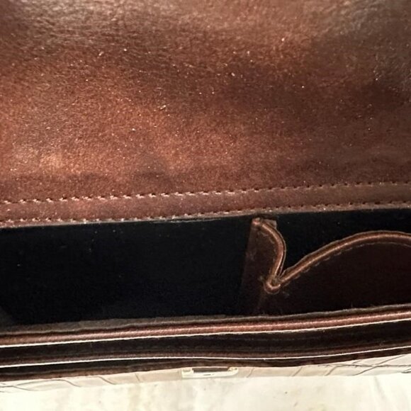 BOGO BRIGHTON super cute little croc embossed Brown cross body silver hardware - Picture 3 of 5